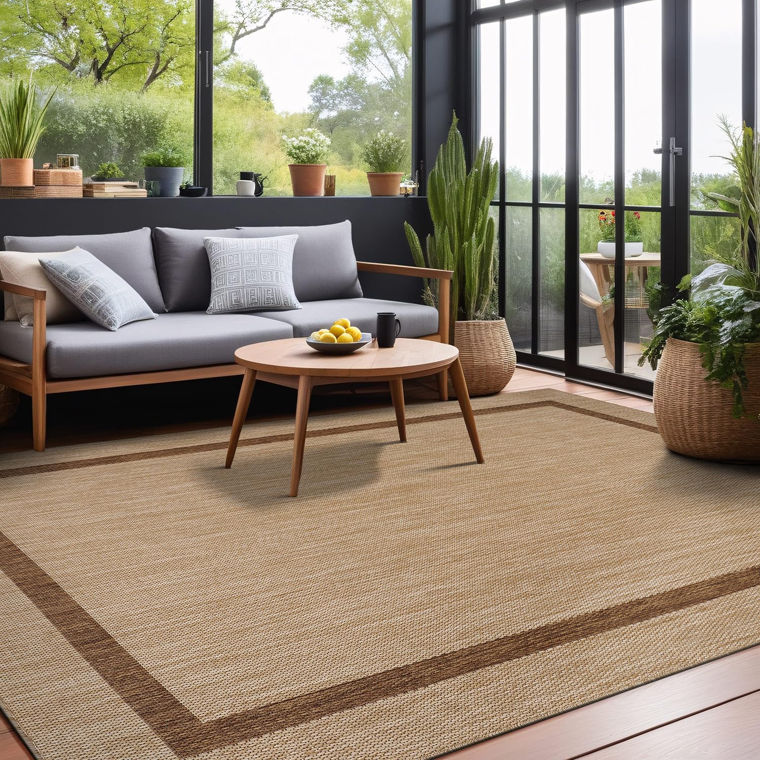 Luul Home 5x7 outdoor rug easy care with hose or vacuum.