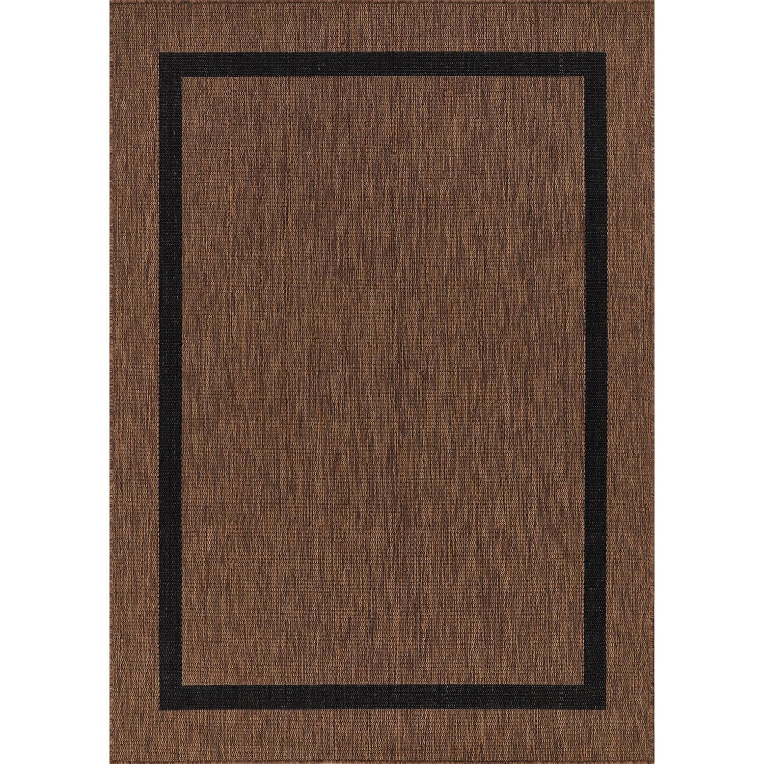 Luul Home bordered outdoor rug 8x10 entry setup enhances welcome areas with easy-clean surface.