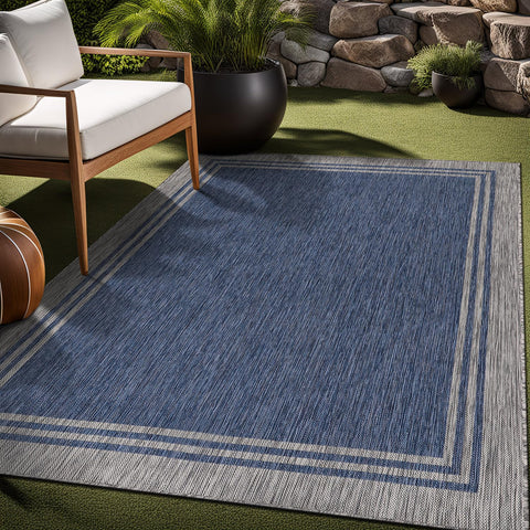 Luul Home contemporary design outdoor rug blends with décor
