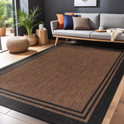 Luul Home outdoor rug living room transition with border design