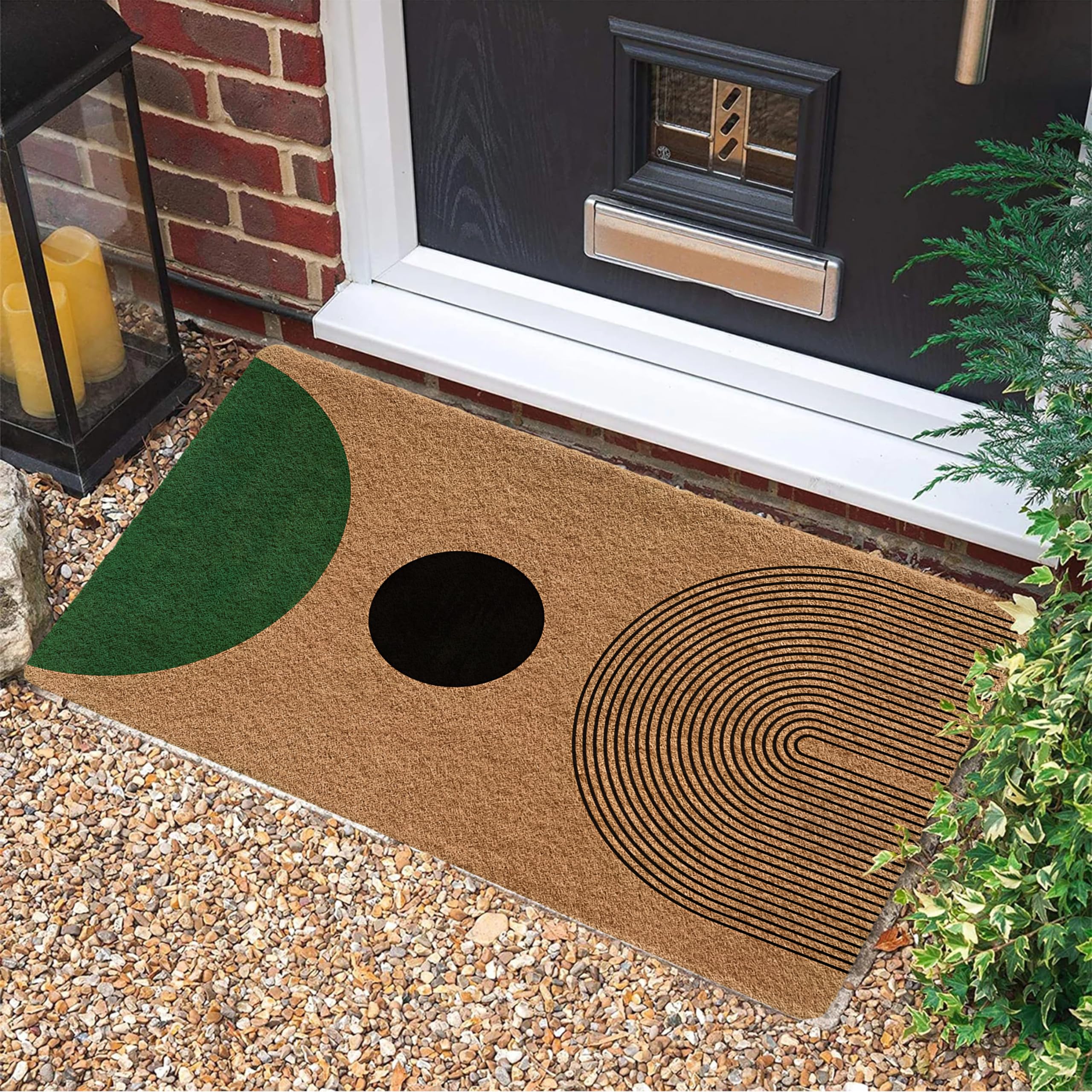 Luvadian boho welcome mat for indoor outdoor use at the entry threshold