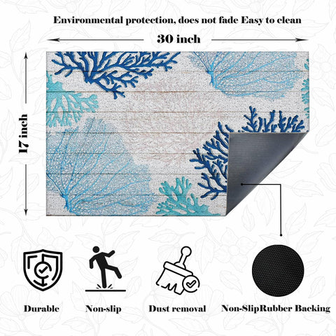 LUVADIAN coastal door mat outdoors, reduces tracked dirt and moisture.
