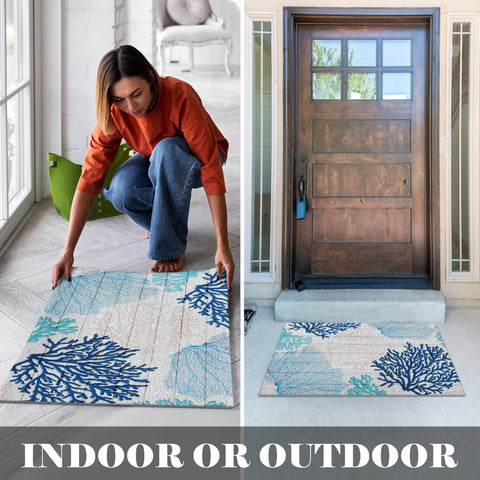LUVADIAN nautical doormat with waterproof design for coastal spaces.