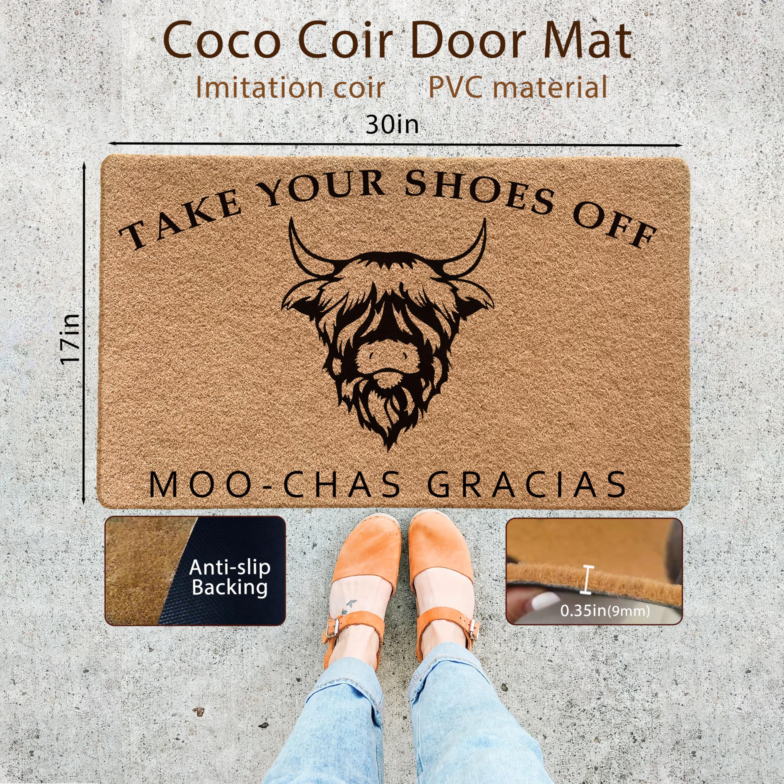 LUVADIAN front door mat for indoor/outdoor use, durable and quick-drying