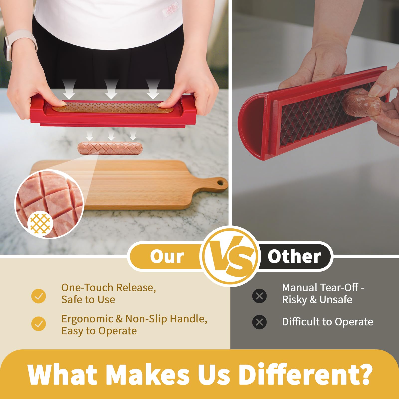 Luvan dishwasher-safe blades stay sharp after repeated use.