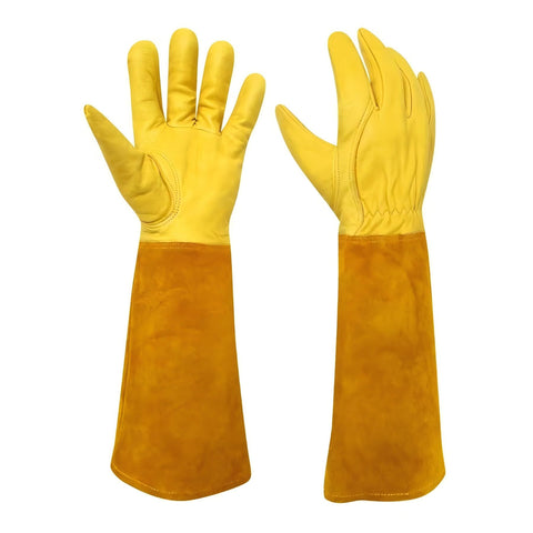 luvaswel Thorn Proof Gardening Gloves with long sleeve coverage protect forearms during pruning