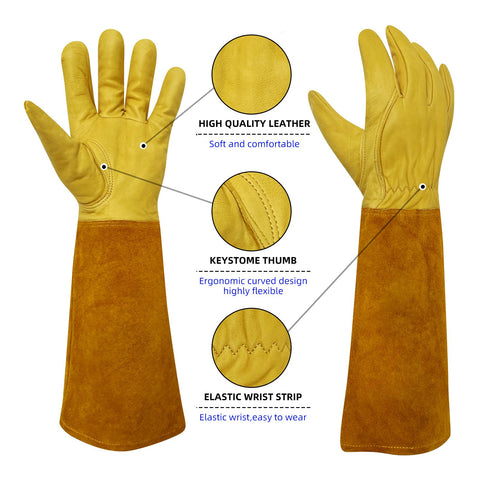 luvaswel Thorn Proof Gardening Gloves rose pruning shield hands from sharp thorns