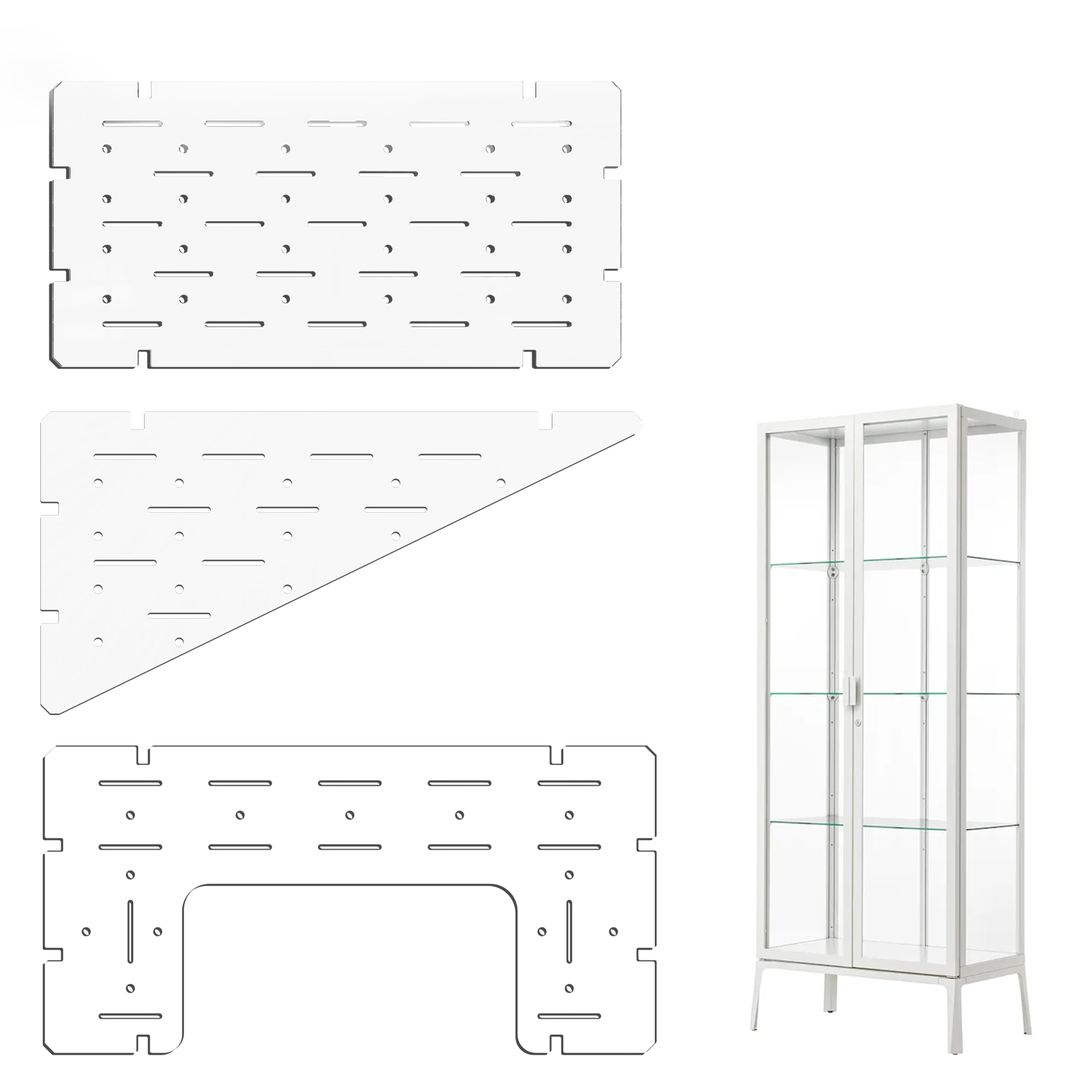 LUVCOSY rectangular shelf for Milsbo Tall cabinet provides sturdy display space