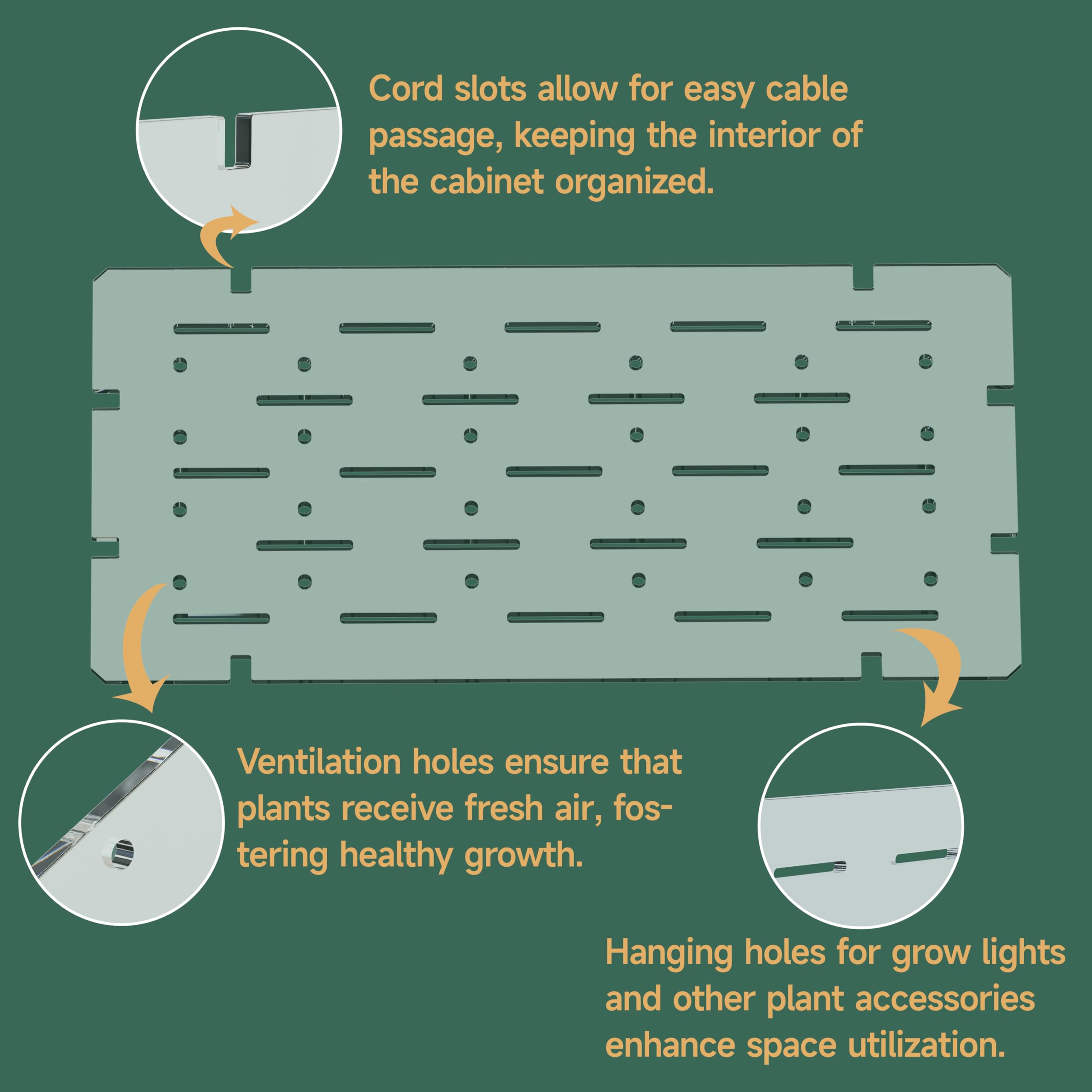 LUVCOSY shelf with ventilation holes enhances light exposure