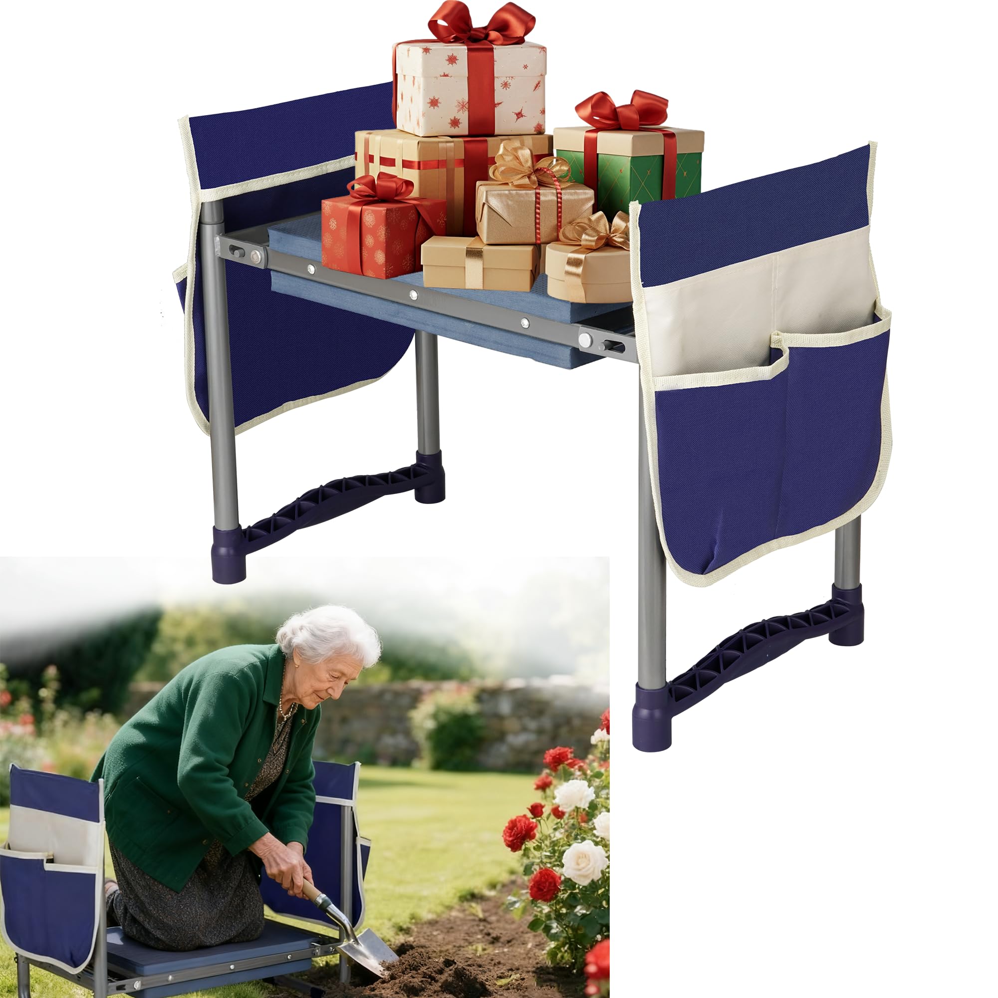 Elder-friendly Luvenia Kneeler emphasizes knee and waist protection.