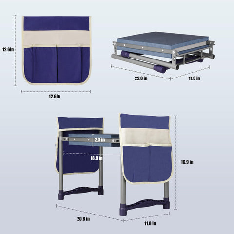 Luvenia Garden Kneeler and Seat open as a kneeling pad with cushioned comfort.
