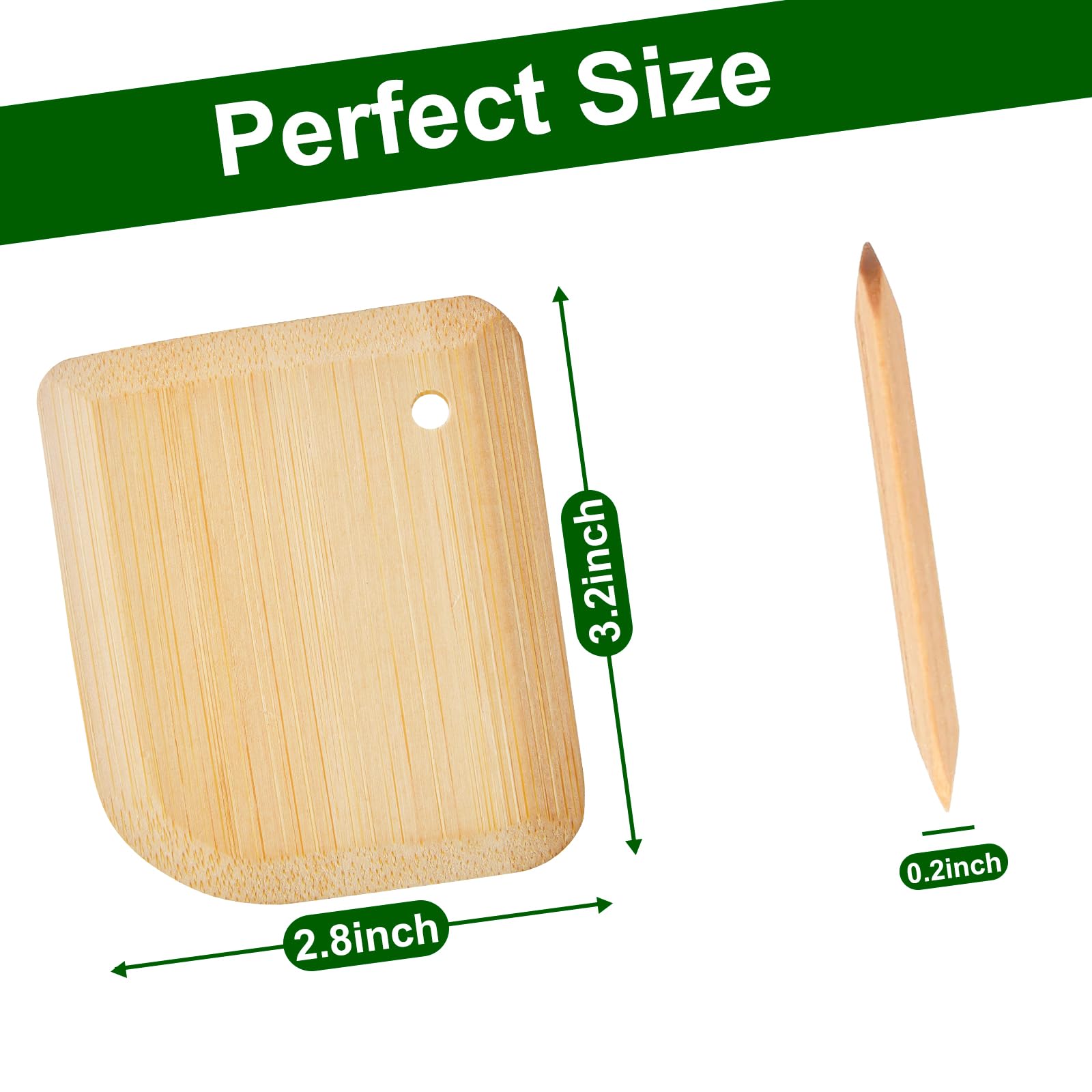 Luviancy bamboo pan scraper edge design for gentle scraping across pans without scratching