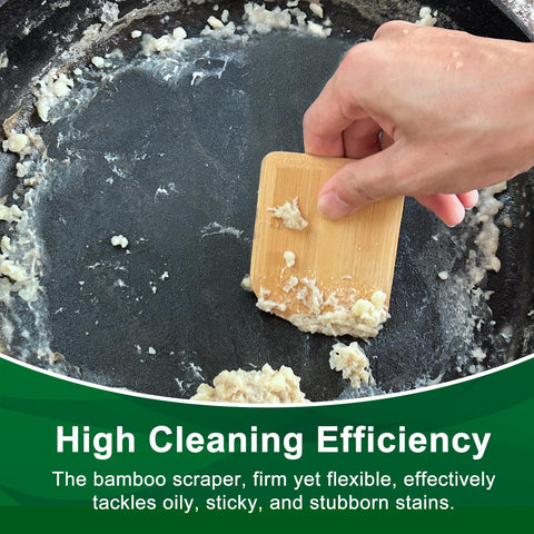 Luviancy bamboo pan scraper versatile for non-stick pans, plates, and bowls