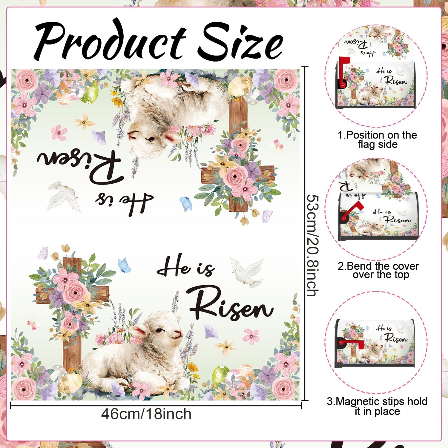 Luvsweets Easter mailbox cover cross design highlights faith-inspired decor