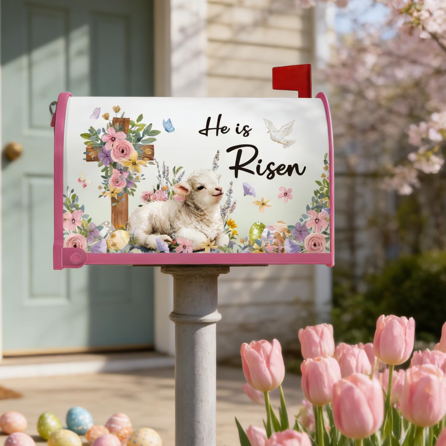 Luvsweets outdoor mailbox decor for Easter garden or home display