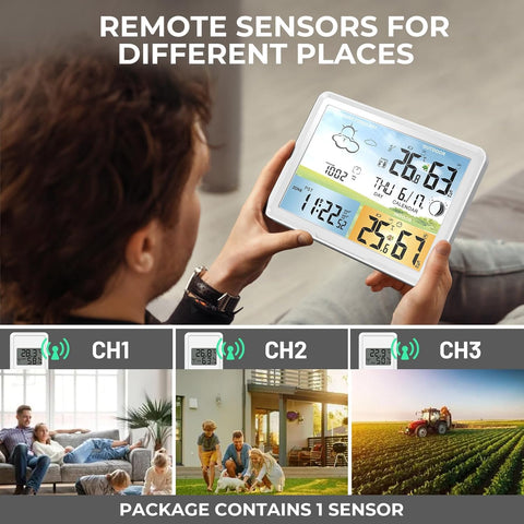 LUVUOKYE Weather Station atomic clock keeps accurate time with DST option
