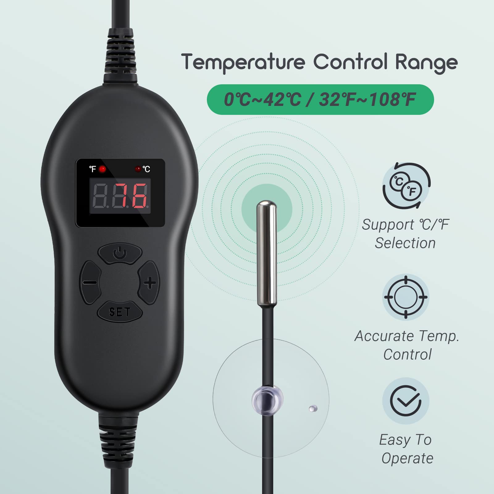 Luxbird NTC soil probe monitoring soil temperature for seedlings