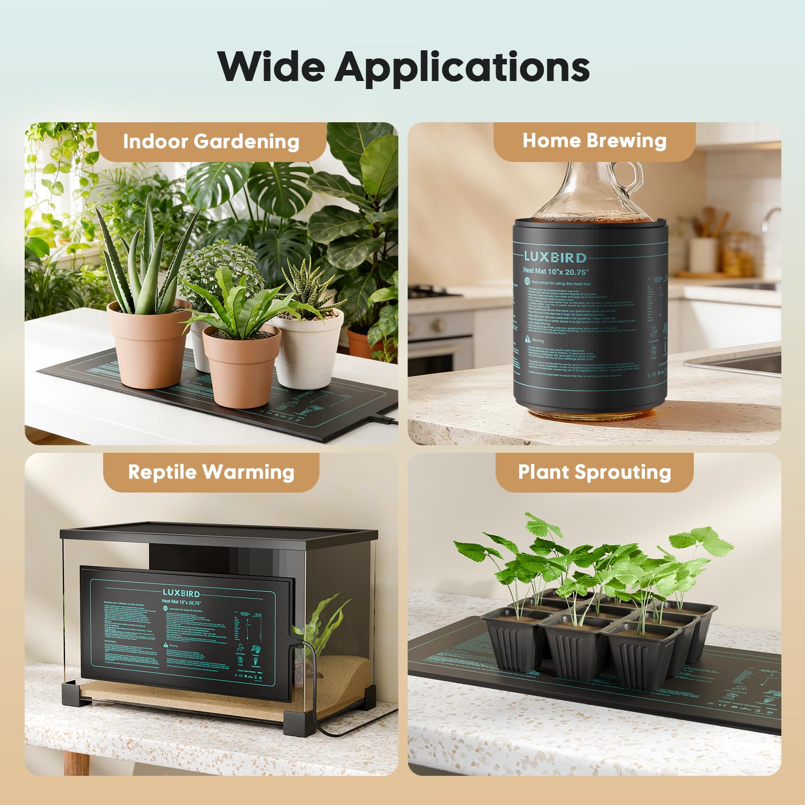 Luxbird heat mat works with thermostats for precise temperature control