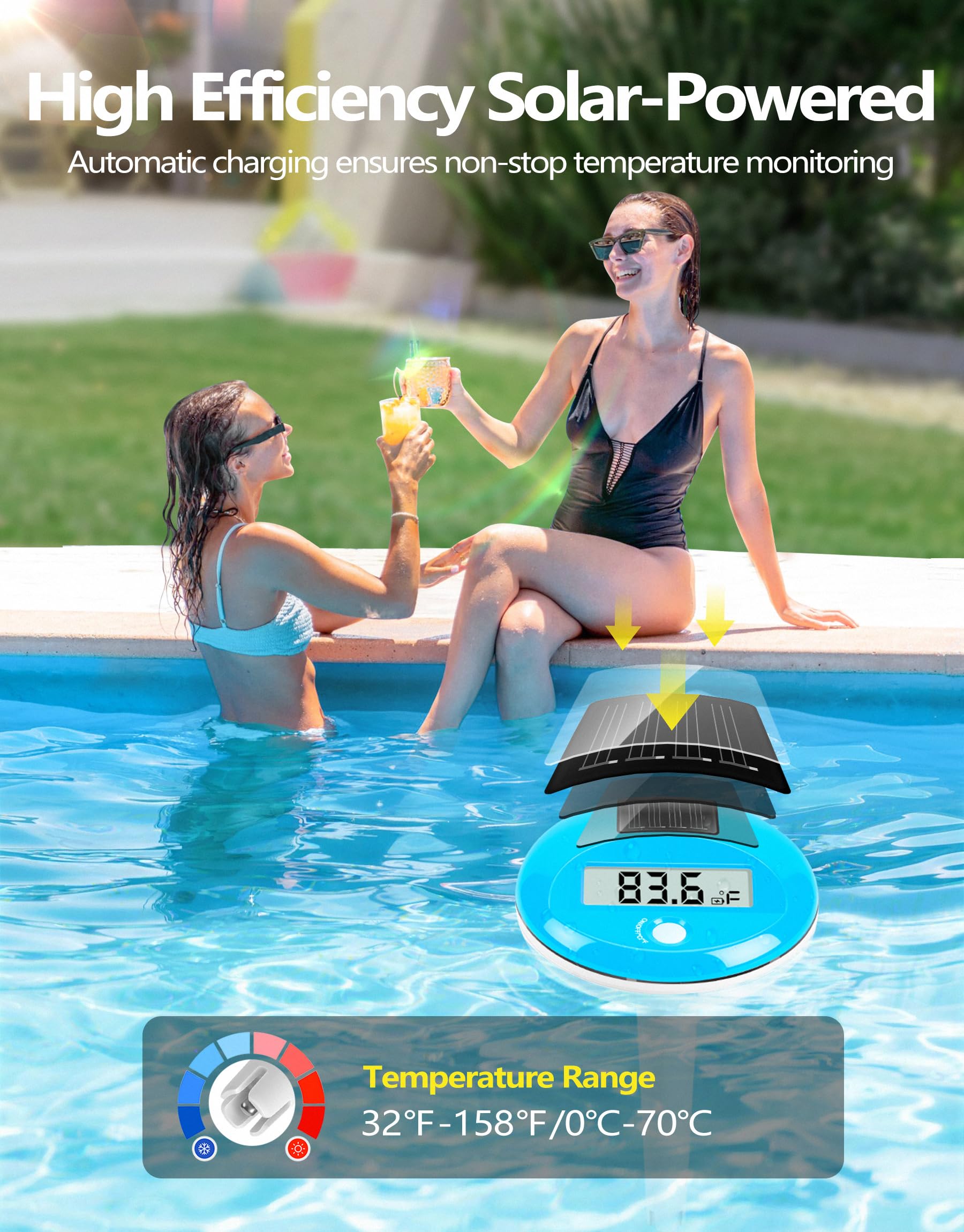 LuxBlue IP68 waterproof body endures sun and immersion for reliable readings.