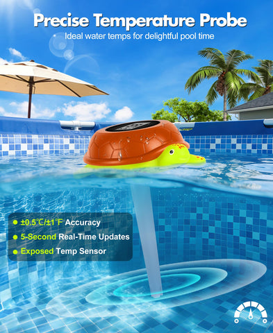 LuxBlue rope tether keeps the thermometer secured away from skimmers