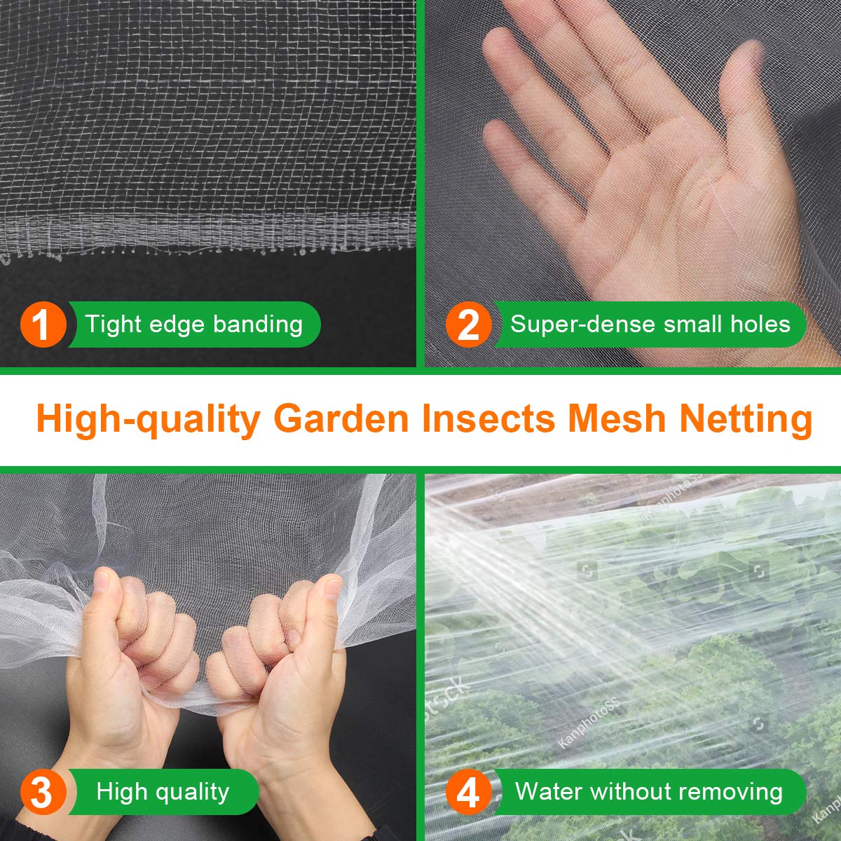 Luxiv 40-mesh-per-inch garden netting balances light and pest control