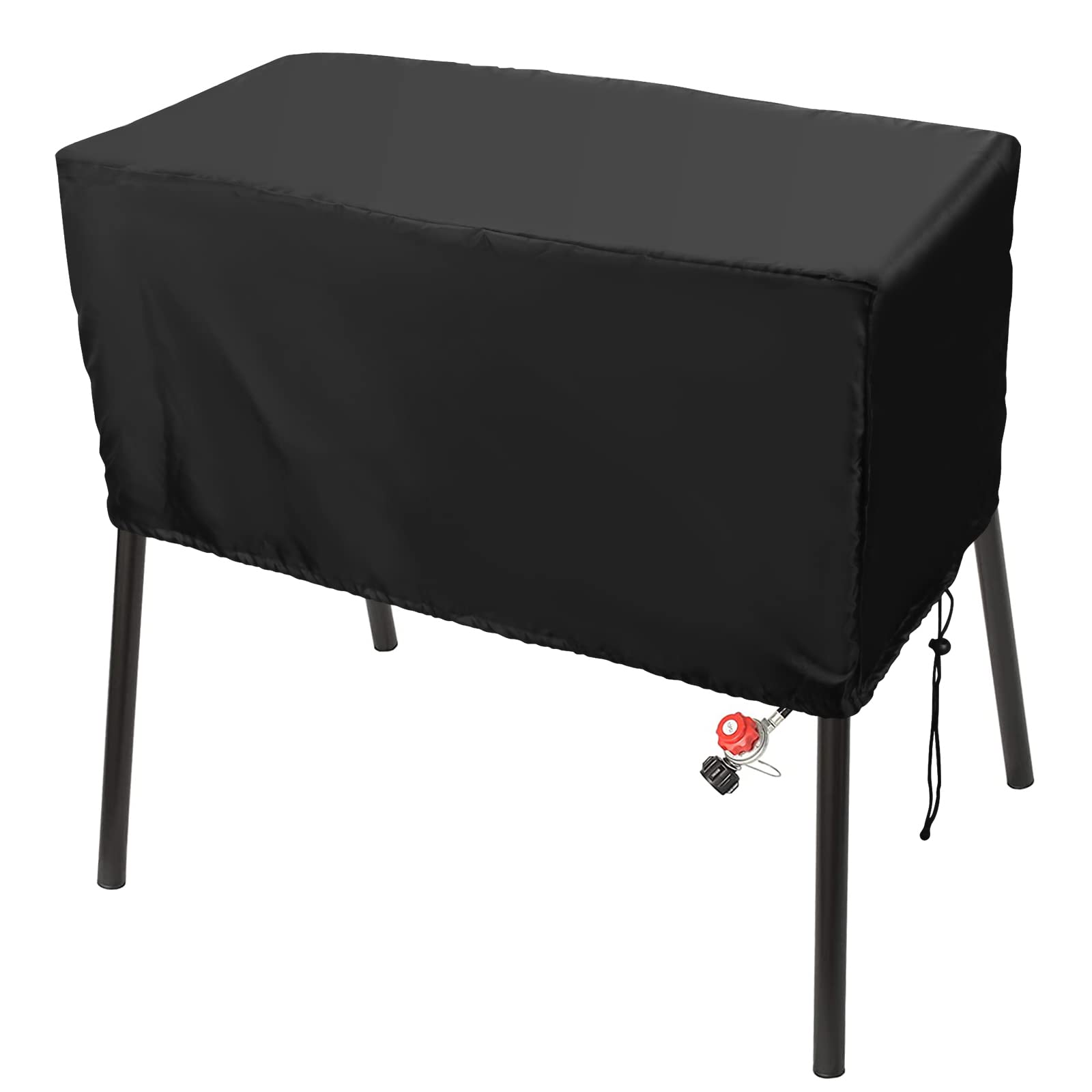 Luxiv black patio cover for 2-burner stove shields against dust and rain