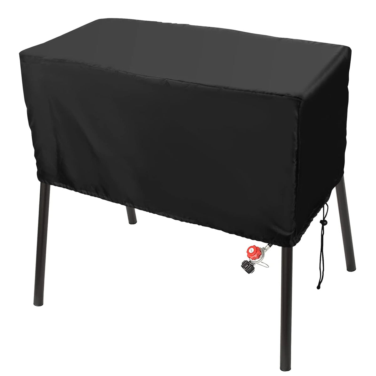 Luxiv black patio cover for 2-burner stove shields against dust and rain