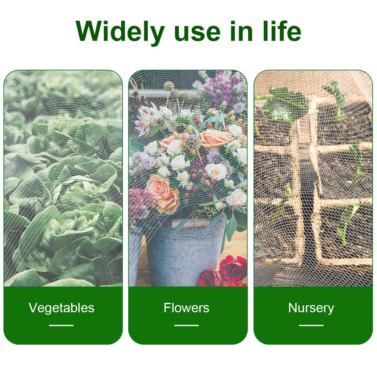 Luxiv waterproof polyethylene net withstands weather while guarding crops