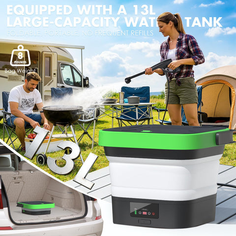 LuxPool cordless pressure washer delivering 550 PSI for tough and delicate surfaces alike.