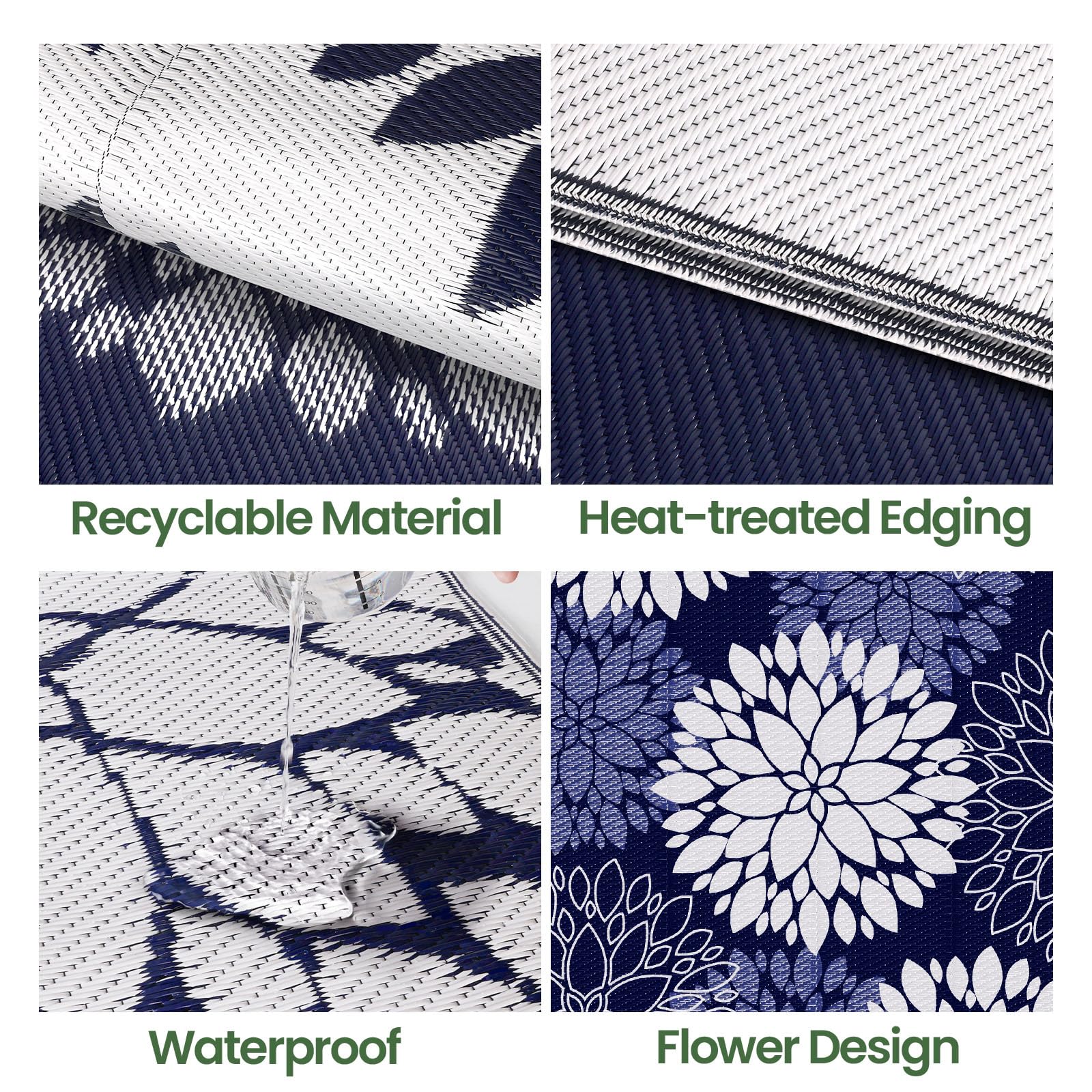 LuxStep durable-edge rug resists fraying on decks and patios.
