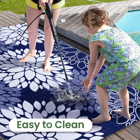 LuxStep rug with reinforced edges prevents fraying for durability.