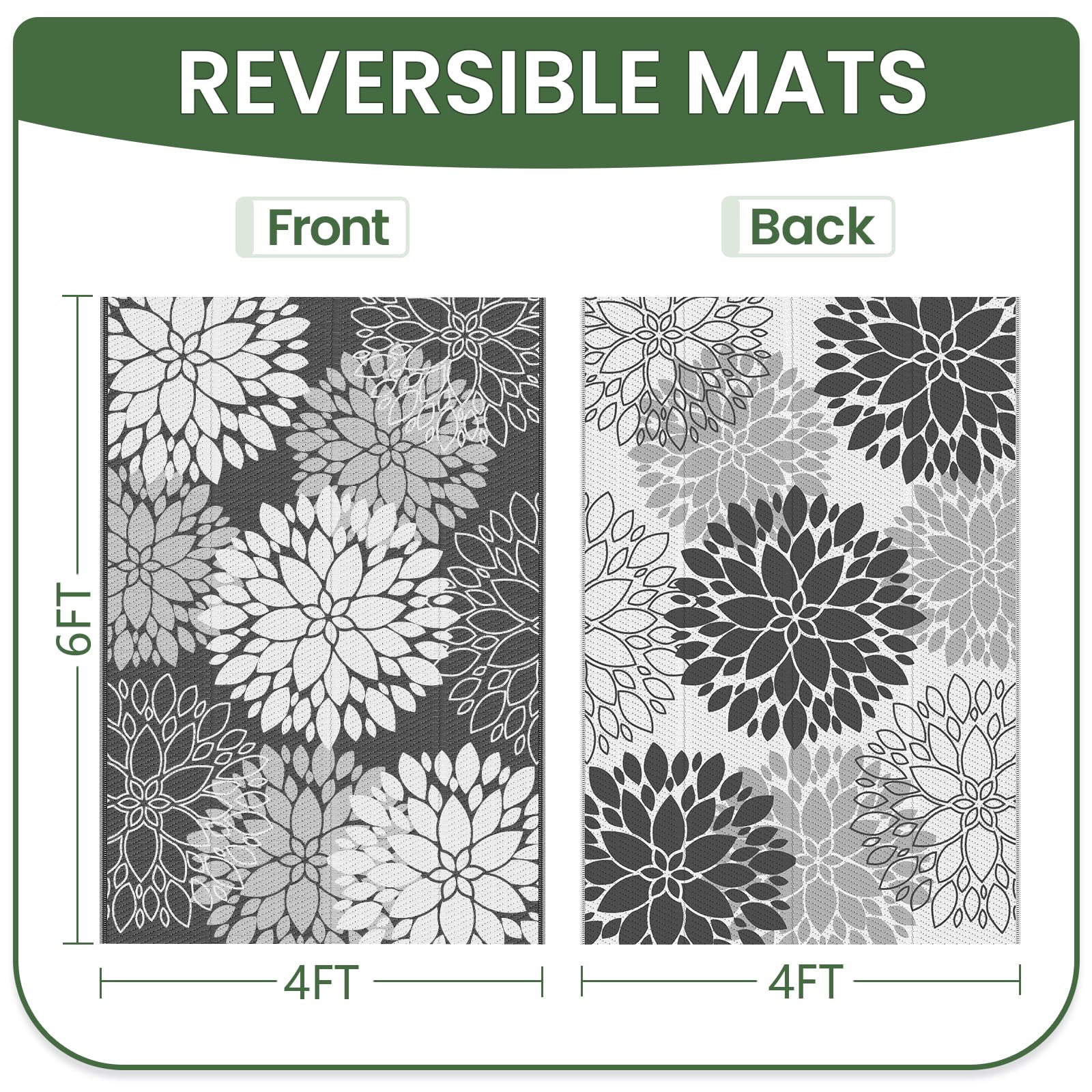 LuxStep reversible design rug for versatile patio styling.