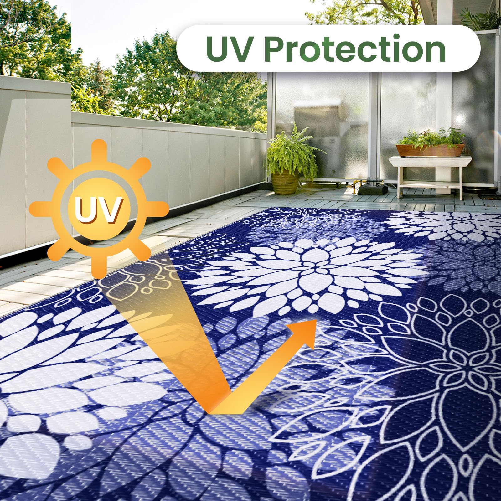 LuxStep soft-woven plastic strands feel comfortable under bare feet.