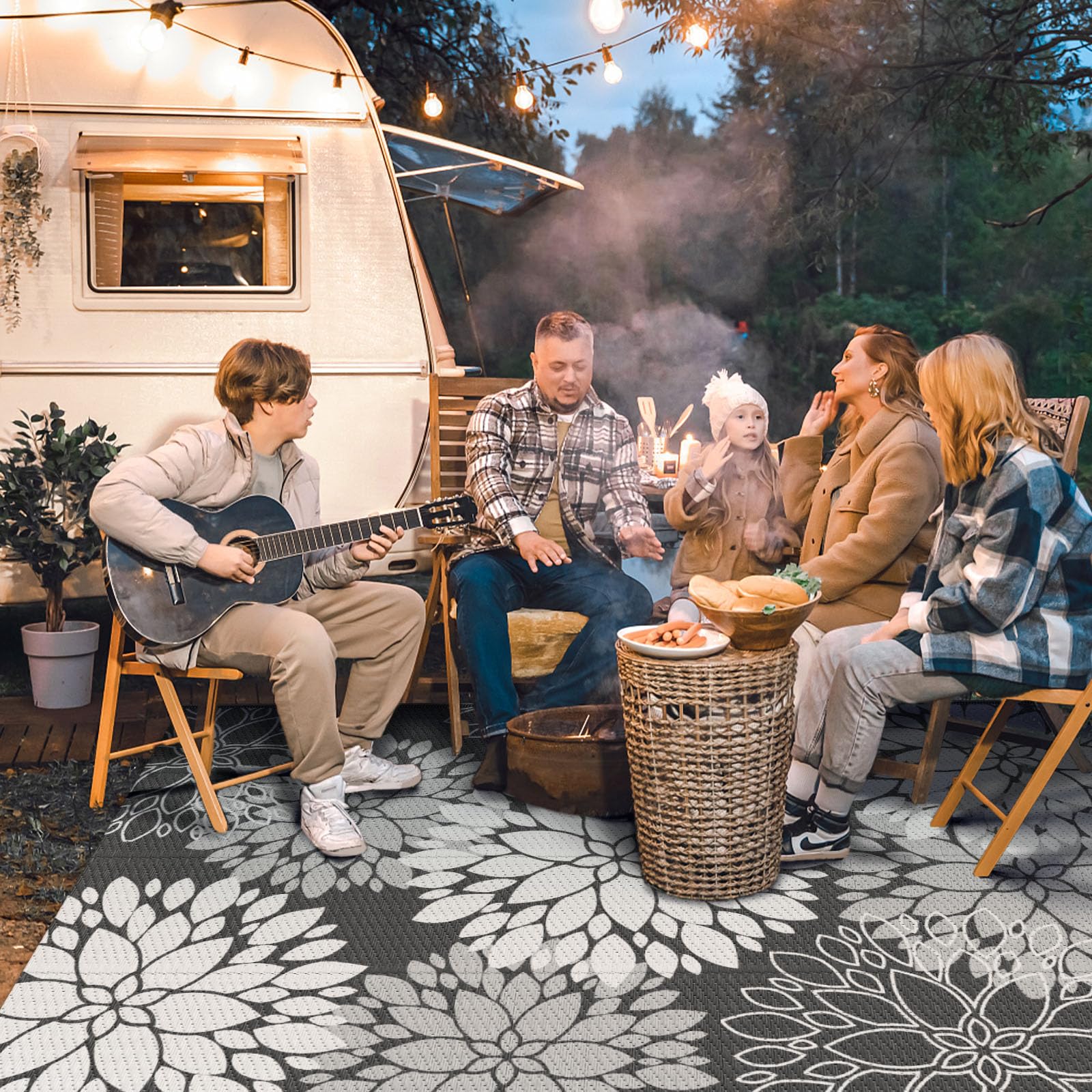 LuxStep outdoor rug waterproof and stain-resistant weave stays clean after outdoor use