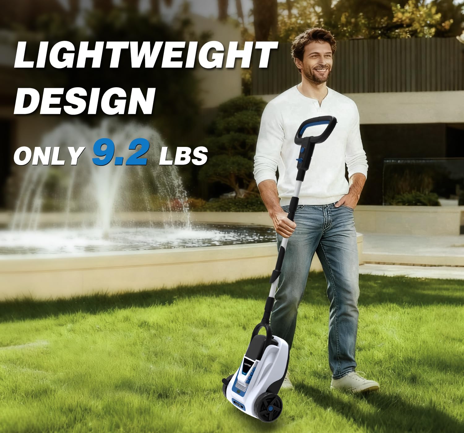 Luxter lightweight 9.2 lb design for easy carrying and maneuvering.