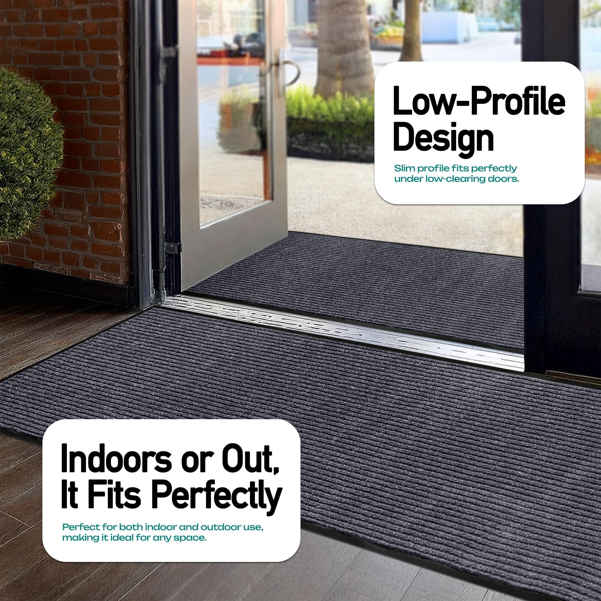 LuxUrux easy-clean door mat for quick shaking or hose-down