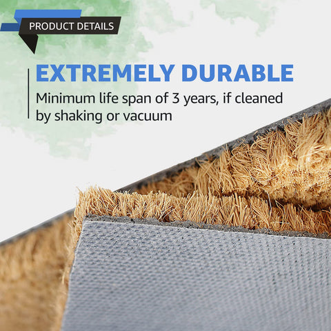 LuxUrux Hello close-up of durable coir fibers removing dirt