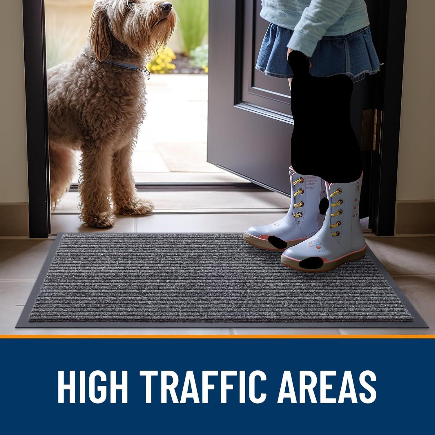 LuxUrux waterproof entry mat keeps patios and garages looking neat
