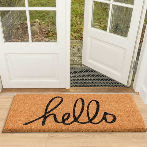 LuxUrux Welcome Mats outdoor coco coir doormat with natural fibers for dirt scraping at the entry