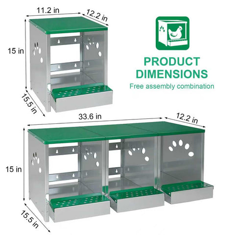 Luxurytex metal nesting box with ventilated design for a dry coop