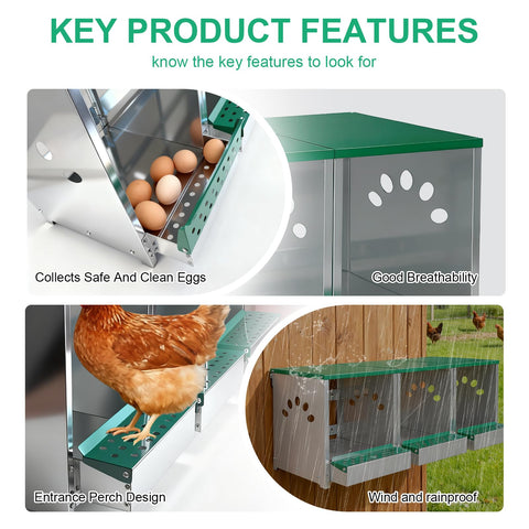 Luxurytex perches and baffles prevent egg damage and rolling