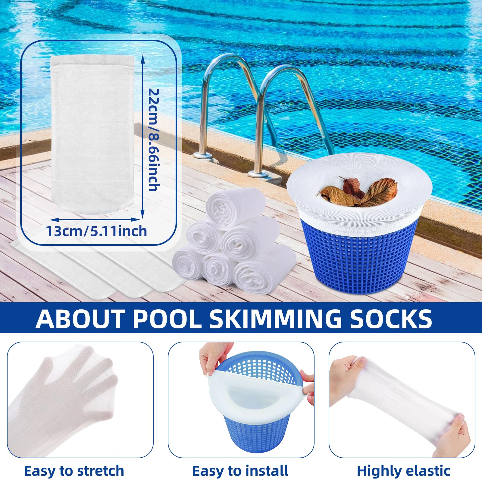 LUYI pool skimmer socks protecting the filter system and pump impeller