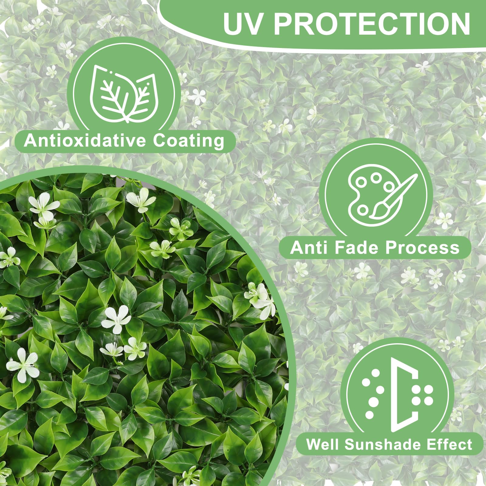 Luyue UV-resistant grass panel preserves bright color for outdoors.