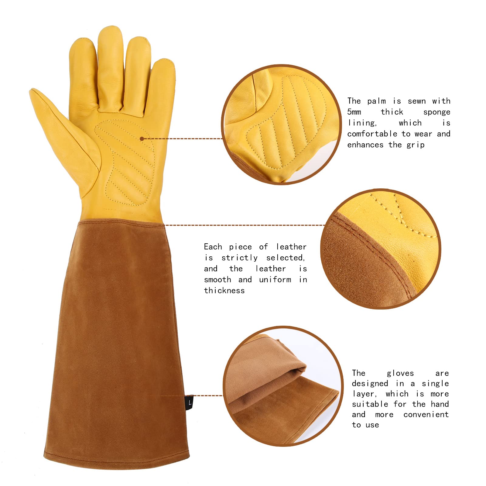 LUZAYA garden gloves show ergonomic, breathable cuffs for comfortable wear.