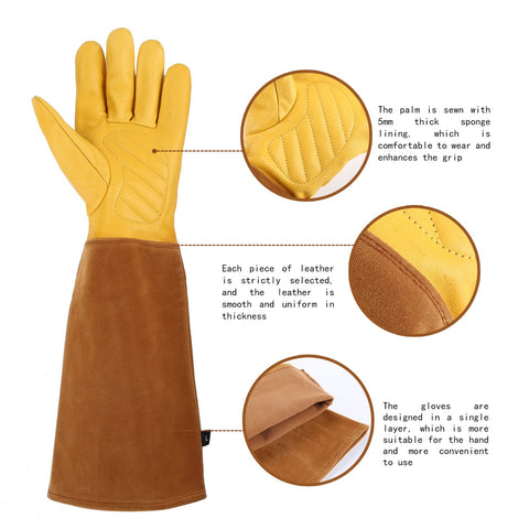 LUZAYA garden gloves show ergonomic, breathable cuffs for comfortable wear.