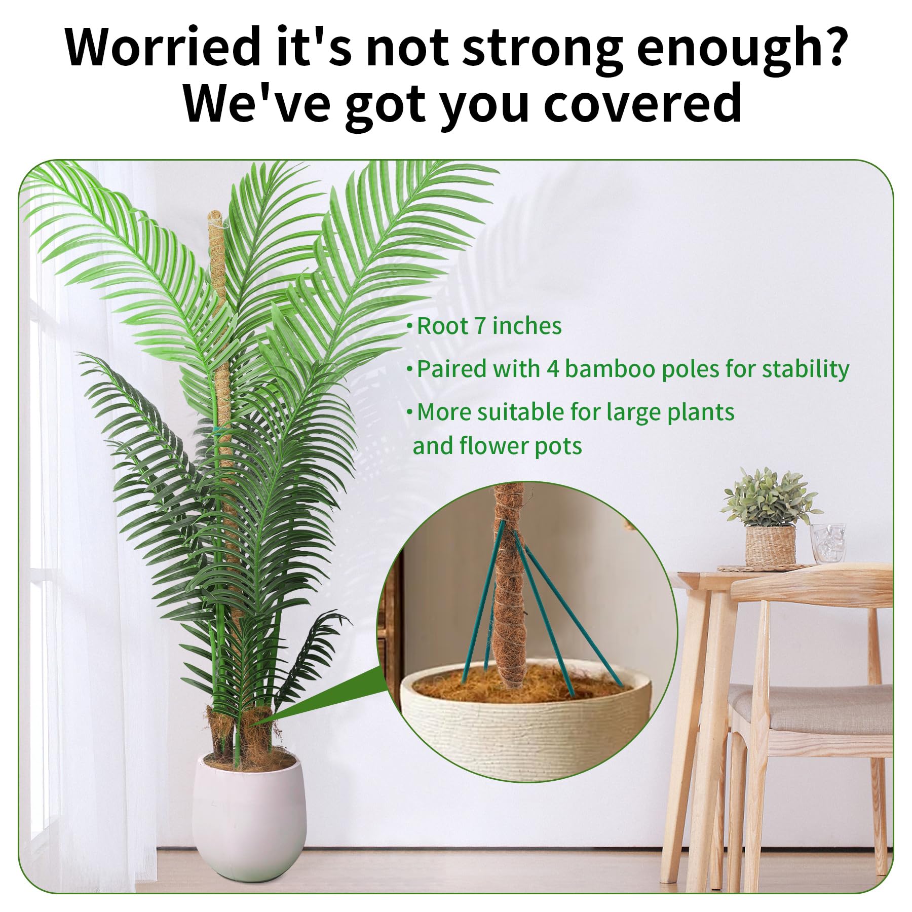 LveSunny includes garden stakes and ties for secure plant setup.