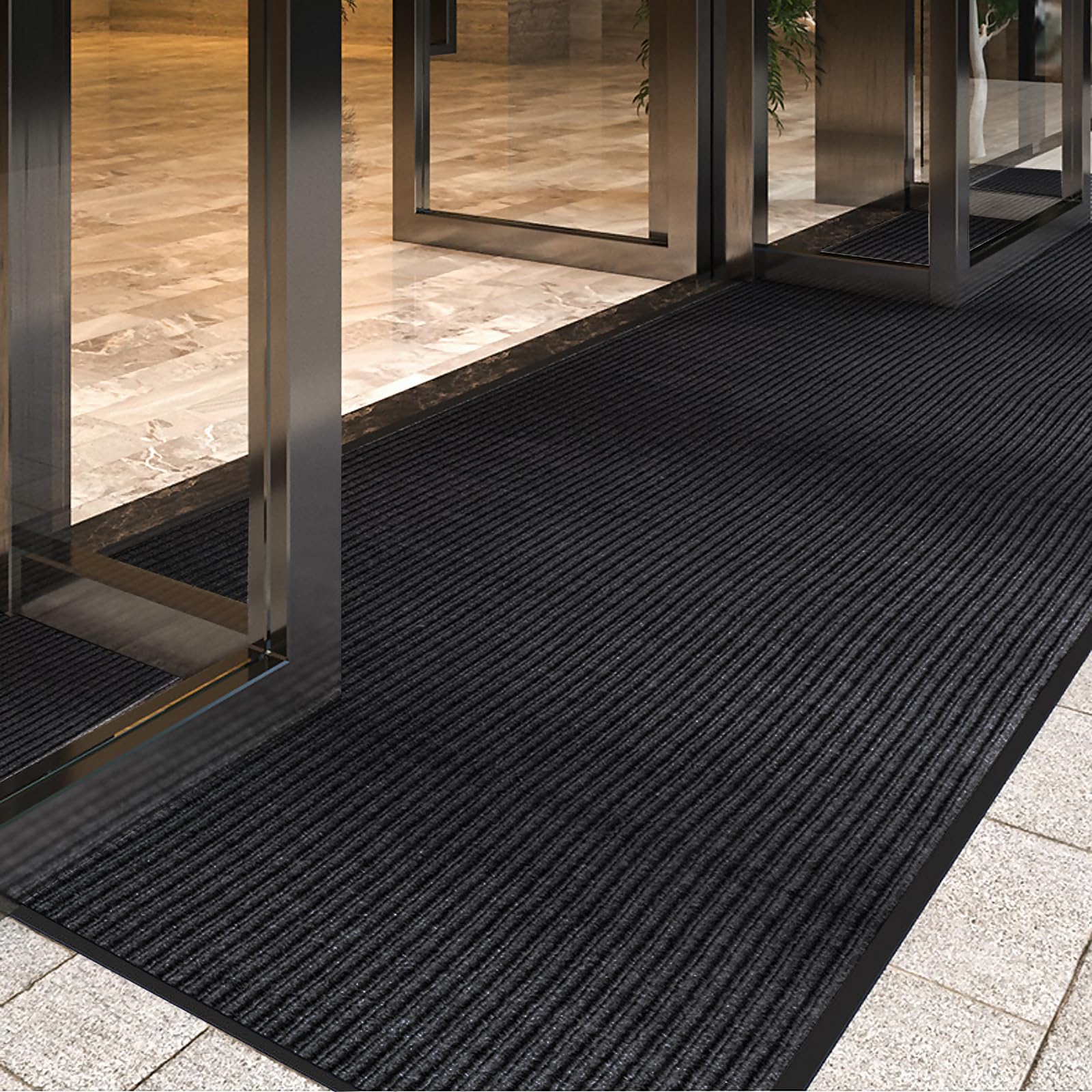 LVETOLS 4x8 guard doormat front view with striped brush texture for dirt scraping