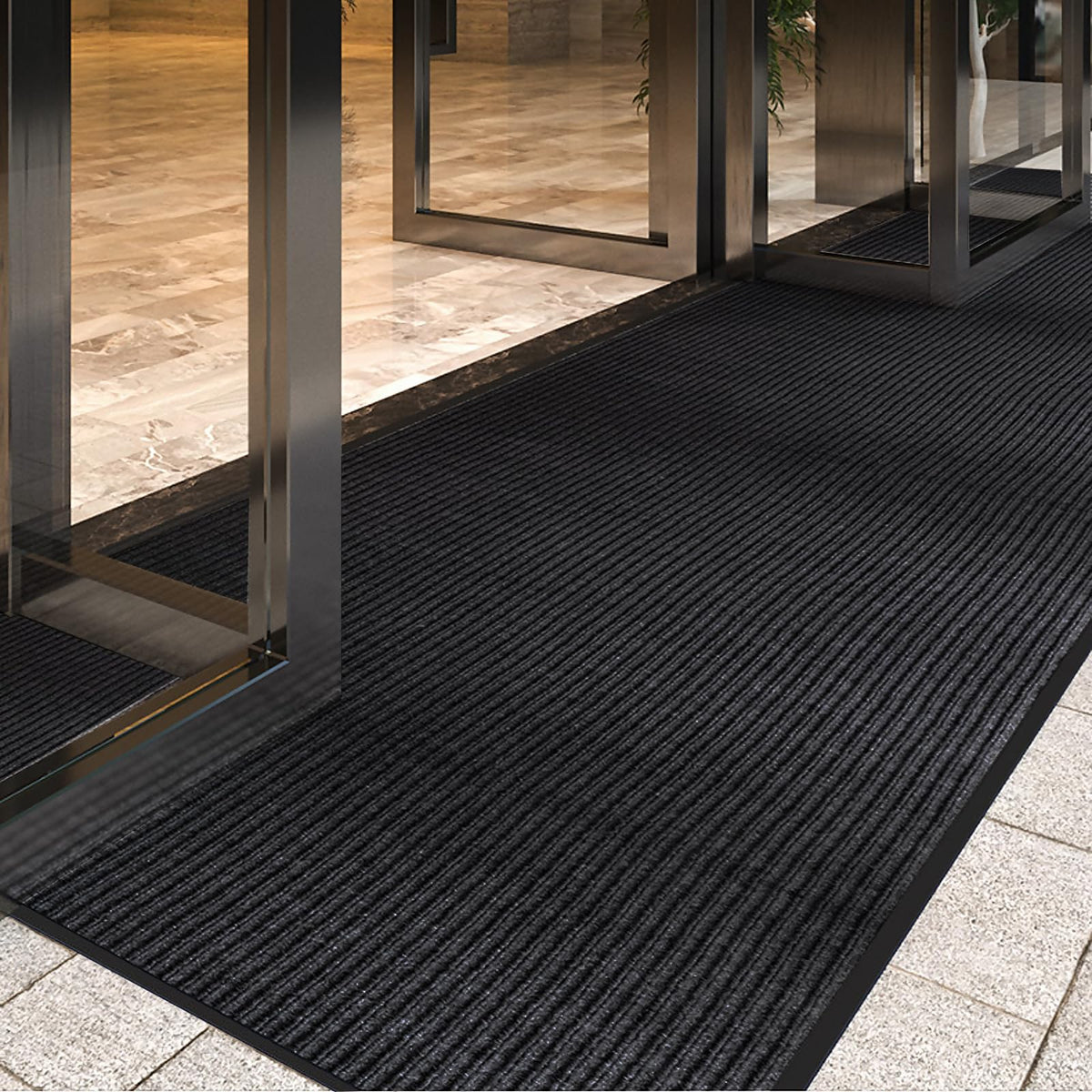 LVETOLS 4x8 guard doormat front view with striped brush texture for dirt scraping