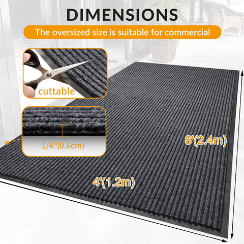 LVETOLS Moisture Guard doormat rubber back closeup demonstrates anti-slip waterproof backing.