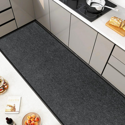 LVETOLS Moisture Guard doormat striped texture closeup highlights effective dirt scraping.
